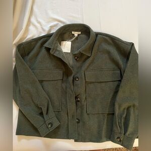 beachlunchlounge Women’s Dark Green Button Jacket